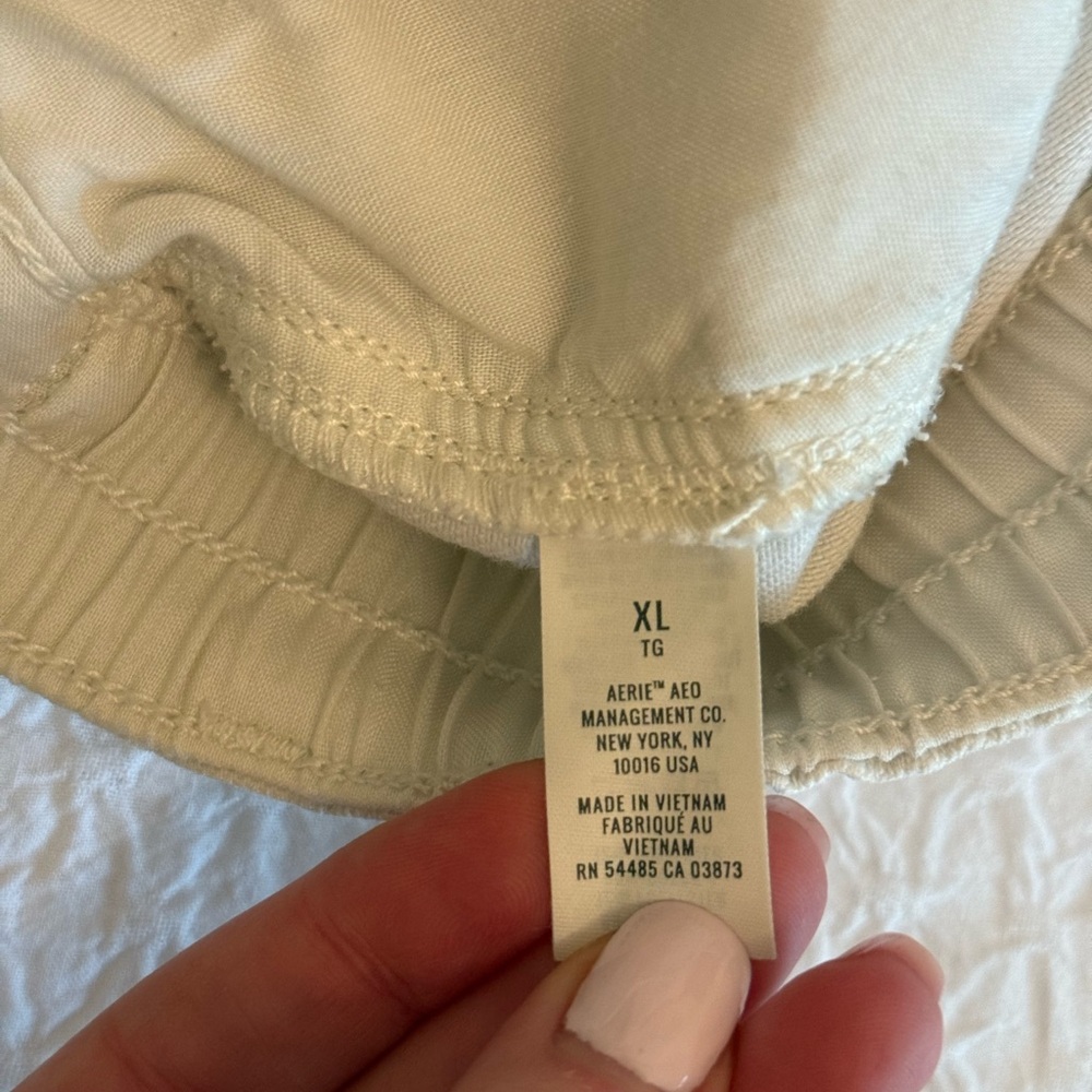 Aerie High-Rise Distressed White Denim Shorts - Size XL - Picture 7 of 10